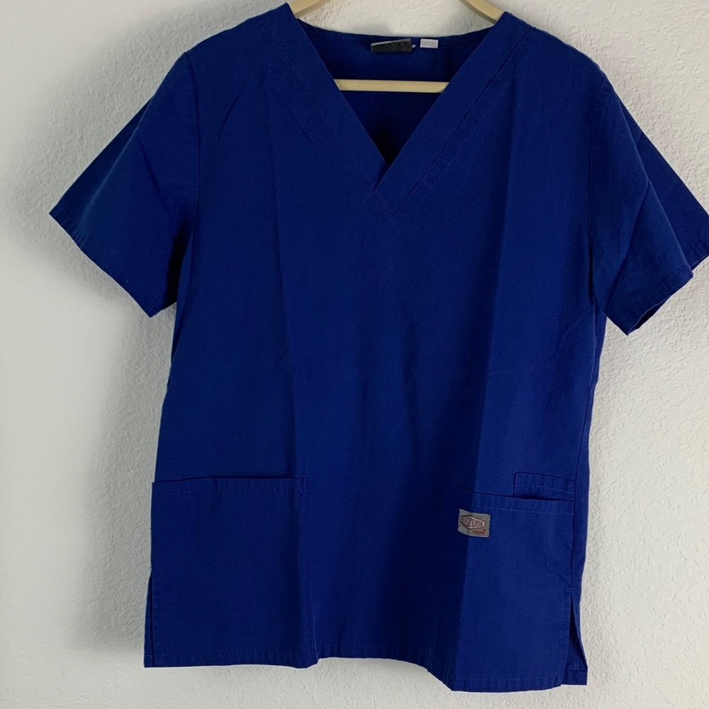 Royal Blue Women's Short Sleeve Scrubs Top
